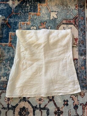 DONNI. White Strapless Linen Shirt